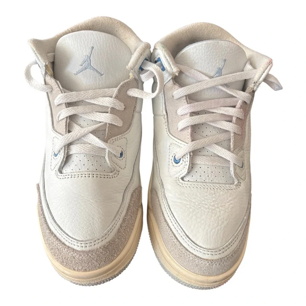 Jordan 3 Retro Midnight Navy White Blue Suede Sneakers‎ DM0966-101 Kids Size 2Y